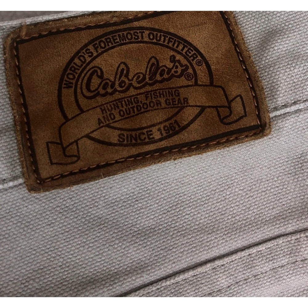 Cabelas Mens 48x30 Light Gray Cotton Canvas Work Pants Straight Leg Outdoor Gear - Picture 9 of 9